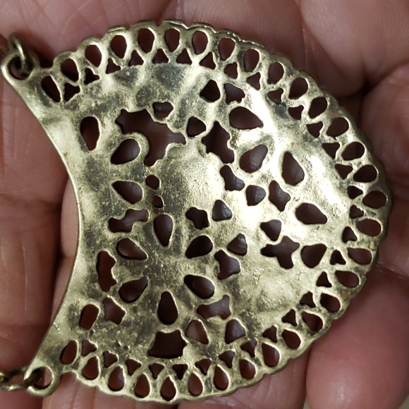 Elegant Antique Copper Heart Pendant Necklace. - Picture 5 of 10